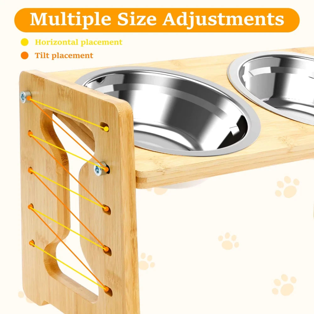 Elevated Wooden Pet Feeder