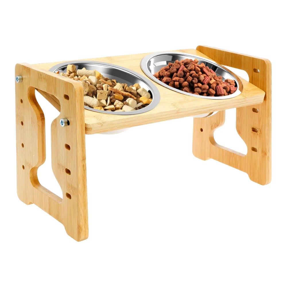Elevated Wooden Pet Feeder
